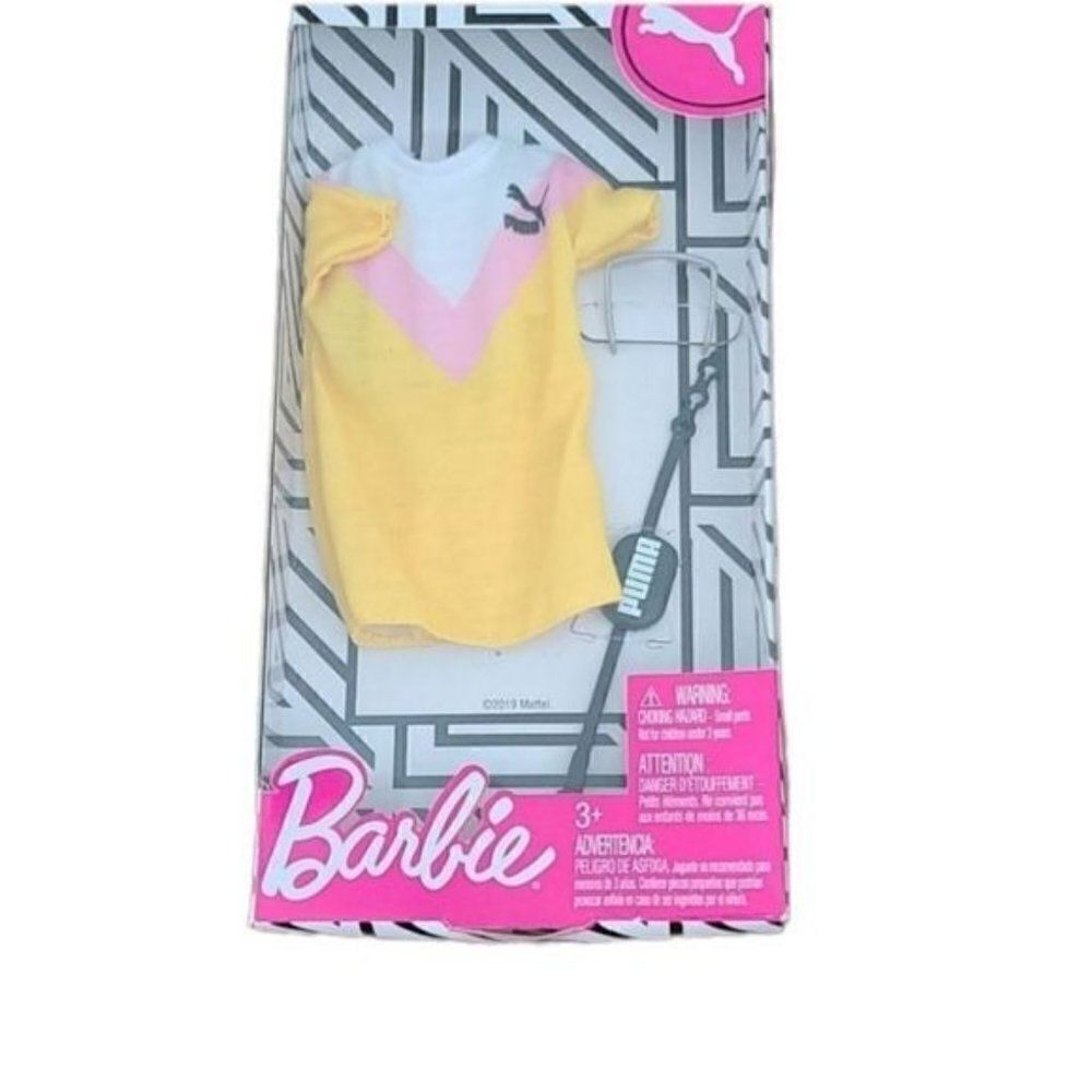 Mattel Barbie Puma Yellow Pink Tshirt Dress